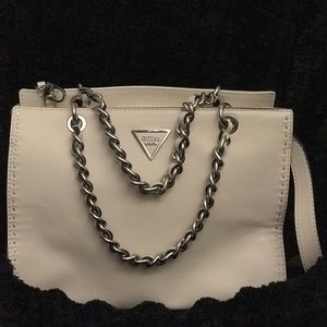 GUESS Sawyer Medium Satchel StoneSilver
